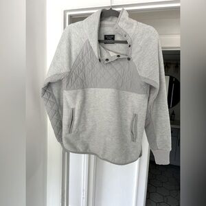 Abercrombie & Fitch Asymmetrical Snap-Up Fleece Size Small Grey